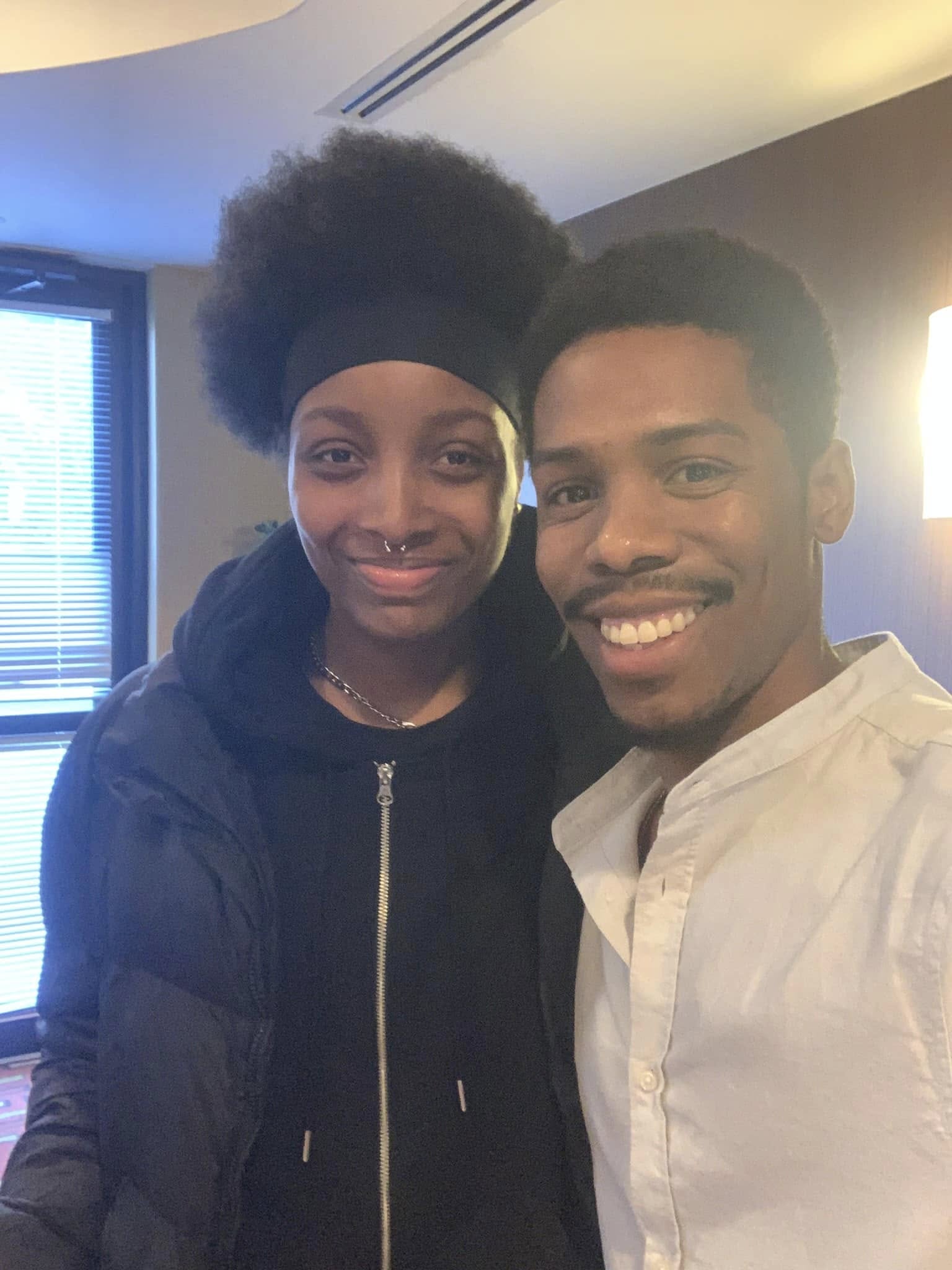 With a community member